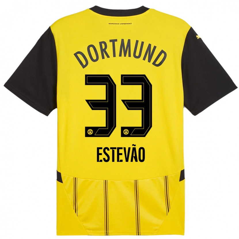 Danxen Hombre Camiseta Tiago Estêvão #33 Amarillo Negro 1ª Equipación 2024/25 La Camisa