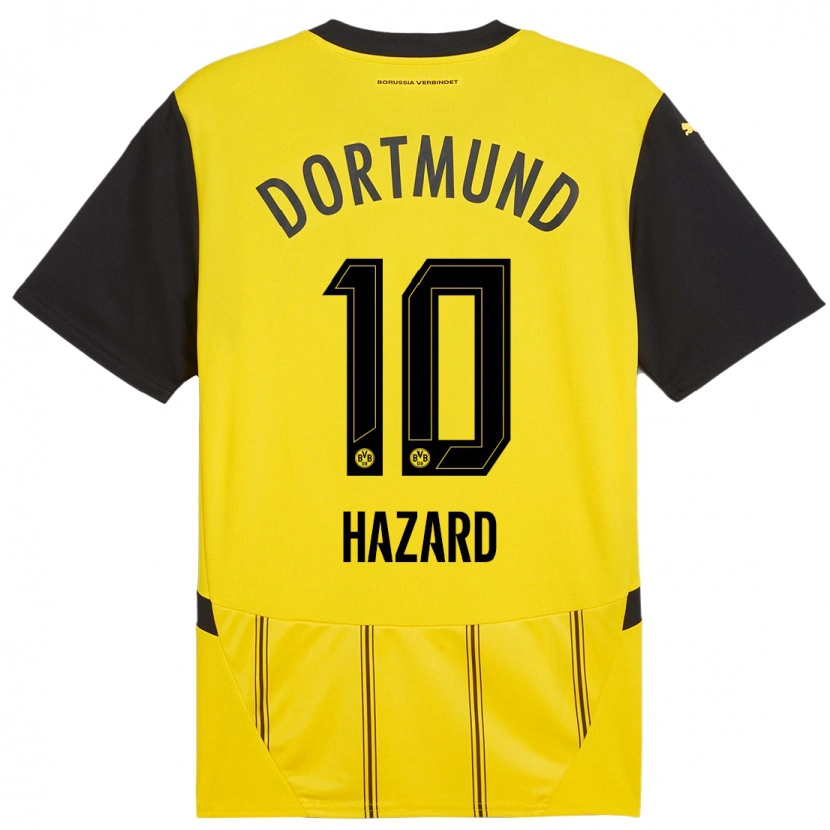 Danxen Hombre Camiseta Thorgan Hazard #10 Amarillo Negro 1ª Equipación 2024/25 La Camisa