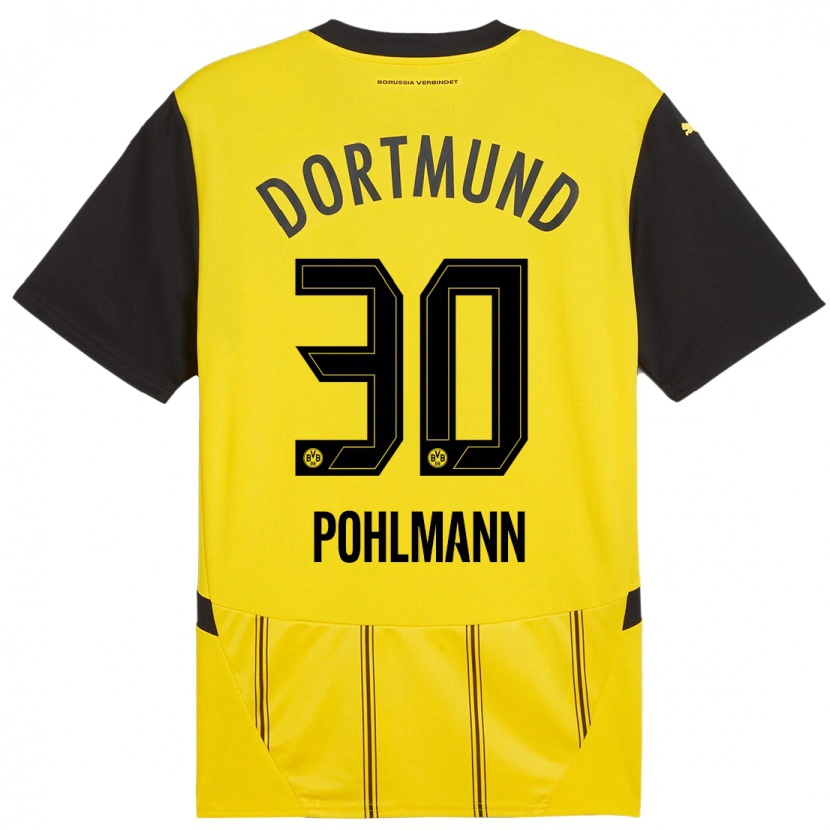 Danxen Hombre Camiseta Ole Pohlmann #30 Amarillo Negro 1ª Equipación 2024/25 La Camisa