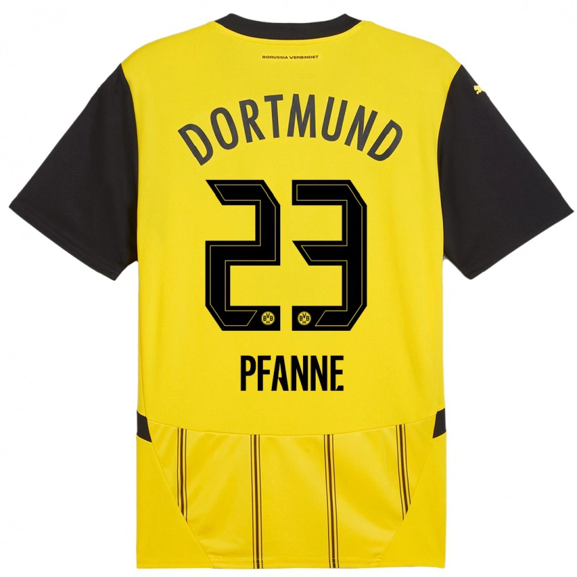 Danxen Hombre Camiseta Franz Pfanne #23 Amarillo Negro 1ª Equipación 2024/25 La Camisa