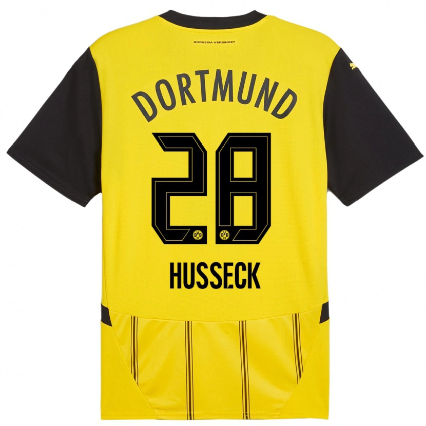 Danxen Hombre Camiseta Jonah Husseck #28 Amarillo Negro 1ª Equipación 2024/25 La Camisa