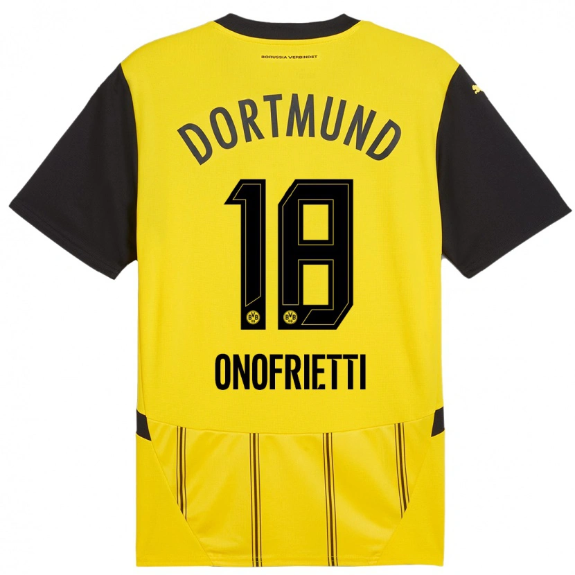 Danxen Hombre Camiseta Vincenzo Onofrietti #18 Amarillo Negro 1ª Equipación 2024/25 La Camisa