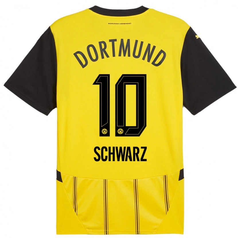 Danxen Hombre Camiseta Oskar Schwarz #10 Amarillo Negro 1ª Equipación 2024/25 La Camisa