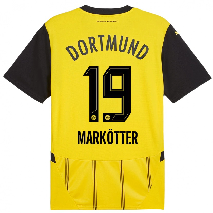 Danxen Hombre Camiseta Jonah Markötter #19 Amarillo Negro 1ª Equipación 2024/25 La Camisa