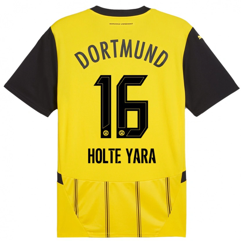 Danxen Hombre Camiseta Ten Holte Yara #16 Amarillo Negro 1ª Equipación 2024/25 La Camisa