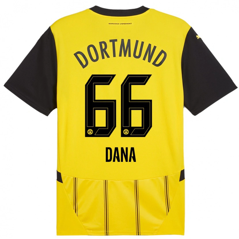 Danxen Hombre Camiseta Bleckmann Dana #66 Amarillo Negro 1ª Equipación 2024/25 La Camisa