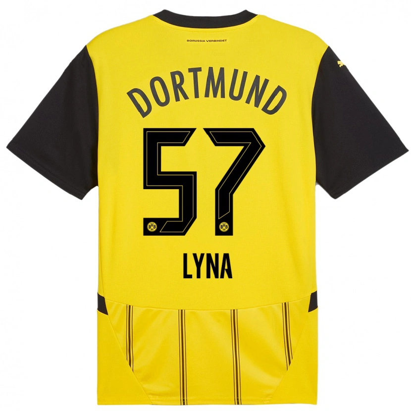 Danxen Hombre Camiseta Schwarz Lyna #57 Amarillo Negro 1ª Equipación 2024/25 La Camisa