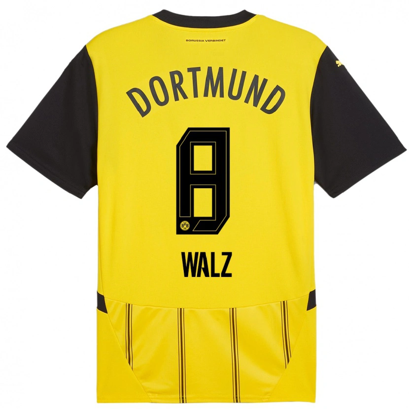 Danxen Hombre Camiseta Vasco Walz #8 Amarillo Negro 1ª Equipación 2024/25 La Camisa