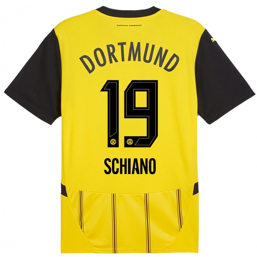 Danxen Hombre Camiseta Emilio Schiano #19 Amarillo Negro 1ª Equipación 2024/25 La Camisa