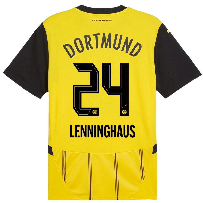 Danxen Hombre Camiseta Mika Lenninghaus #24 Amarillo Negro 1ª Equipación 2024/25 La Camisa