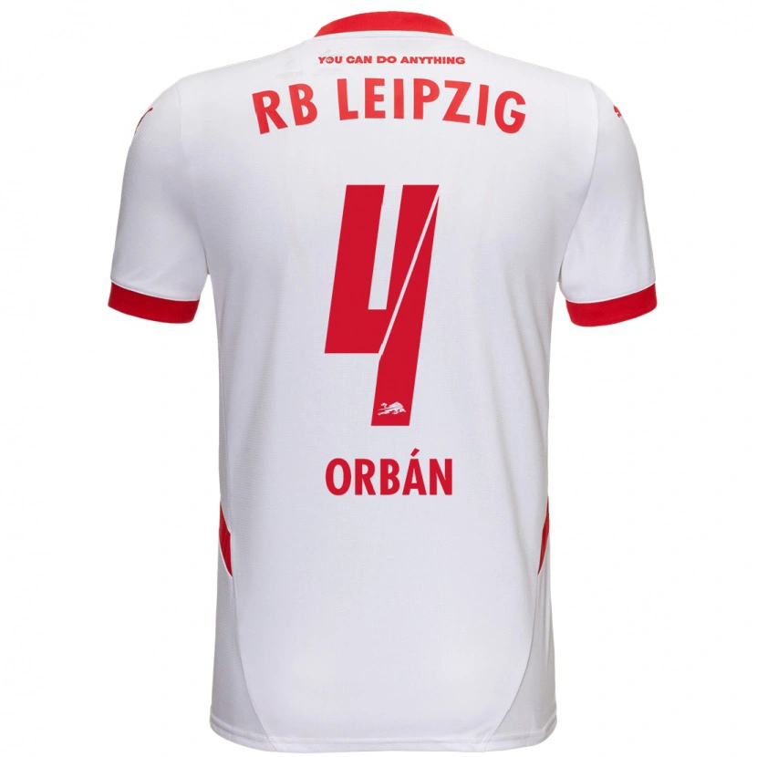 Danxen Hombre Camiseta Willi Orbán #4 Blanco Rojo 1ª Equipación 2024/25 La Camisa