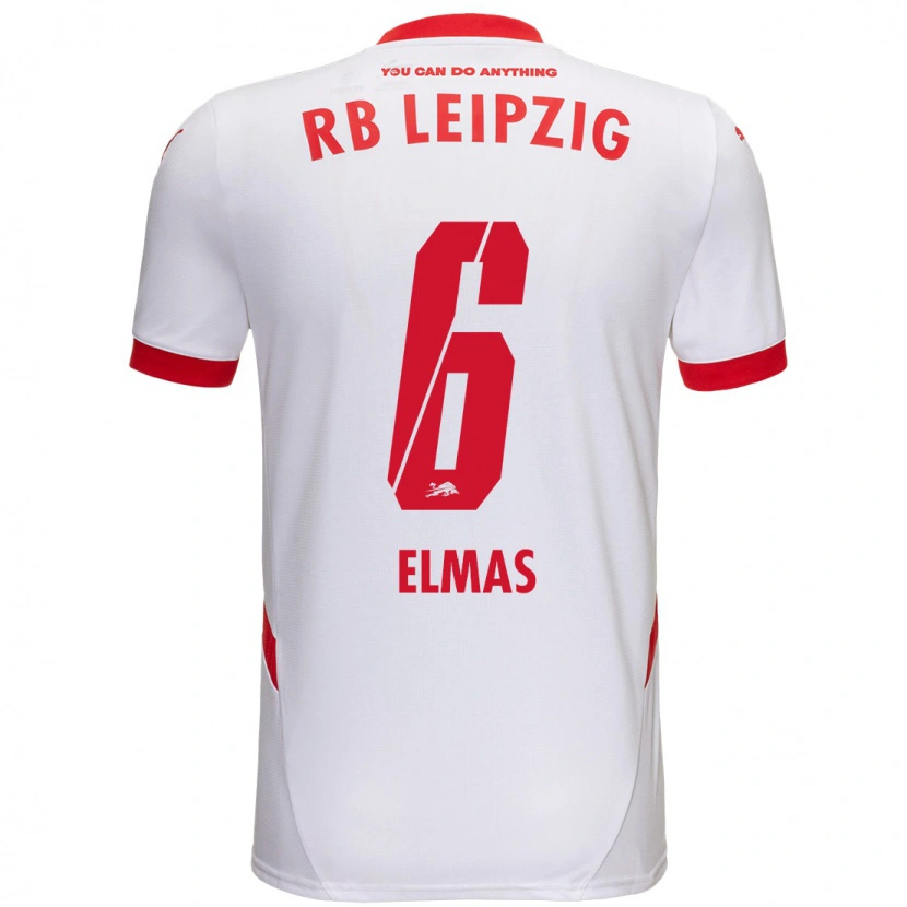 Danxen Hombre Camiseta Eljif Elmas #6 Blanco Rojo 1ª Equipación 2024/25 La Camisa