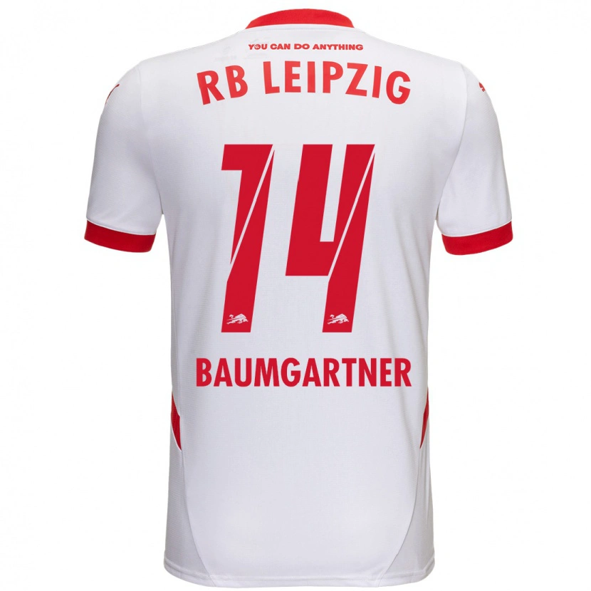 Danxen Hombre Camiseta Christoph Baumgartner #14 Blanco Rojo 1ª Equipación 2024/25 La Camisa