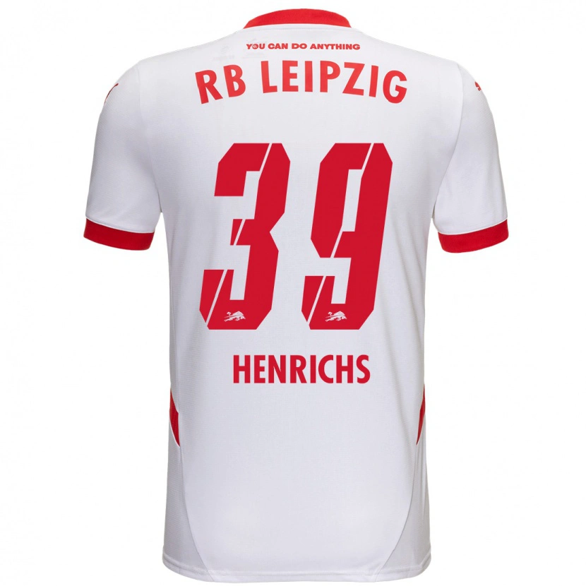 Danxen Hombre Camiseta Benjamin Henrichs #39 Blanco Rojo 1ª Equipación 2024/25 La Camisa