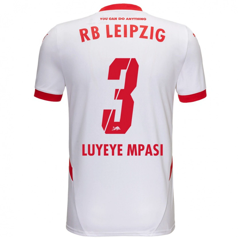 Danxen Hombre Camiseta Seal Luyeye Mpasi #3 Blanco Rojo 1ª Equipación 2024/25 La Camisa