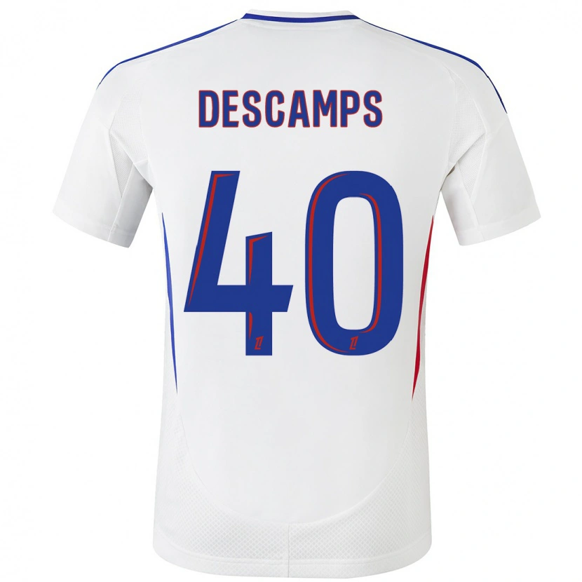 Danxen Hombre Camiseta Rémy Descamps #40 Blanco Azul 1ª Equipación 2024/25 La Camisa