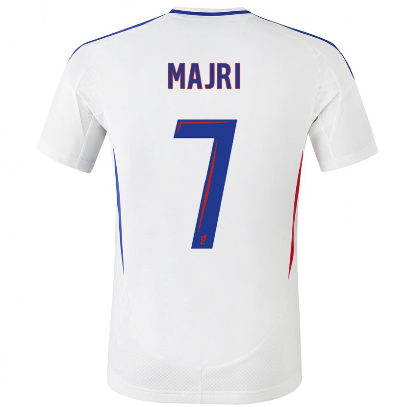 Danxen Hombre Camiseta Amel Majri #7 Blanco Azul 1ª Equipación 2024/25 La Camisa