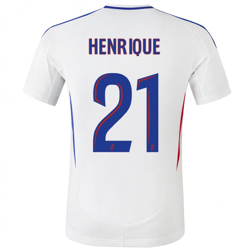 Danxen Hombre Camiseta Henrique Silva #21 Blanco Azul 1ª Equipación 2024/25 La Camisa