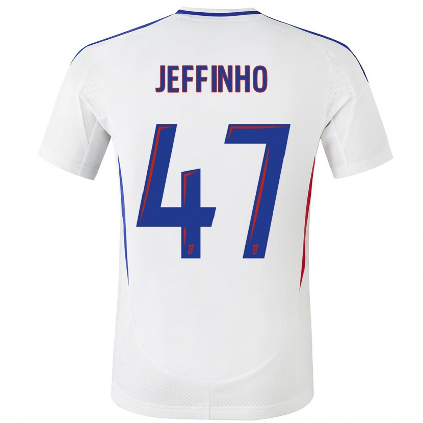 Danxen Hombre Camiseta Jeffinho #47 Blanco Azul 1ª Equipación 2024/25 La Camisa