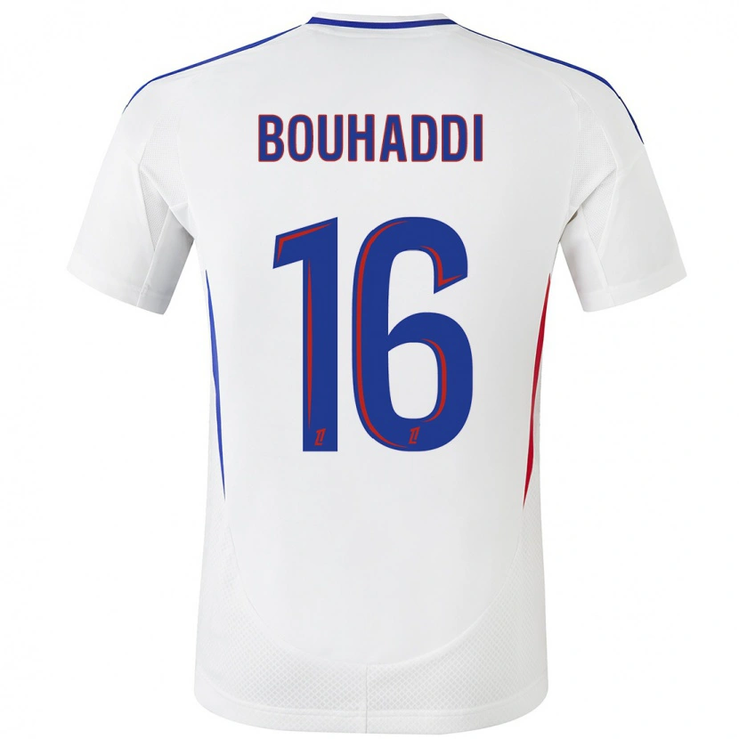 Danxen Hombre Camiseta Sarah Bouhaddi #16 Blanco Azul 1ª Equipación 2024/25 La Camisa