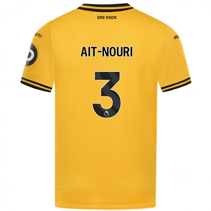 Danxen Hombre Camiseta Rayan Aït-Nouri #3 Amarillo 1ª Equipación 2024/25 La Camisa