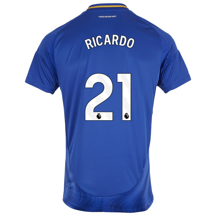 Danxen Hombre Camiseta Ricardo Pereira #21 Azul Blanco 1ª Equipación 2024/25 La Camisa