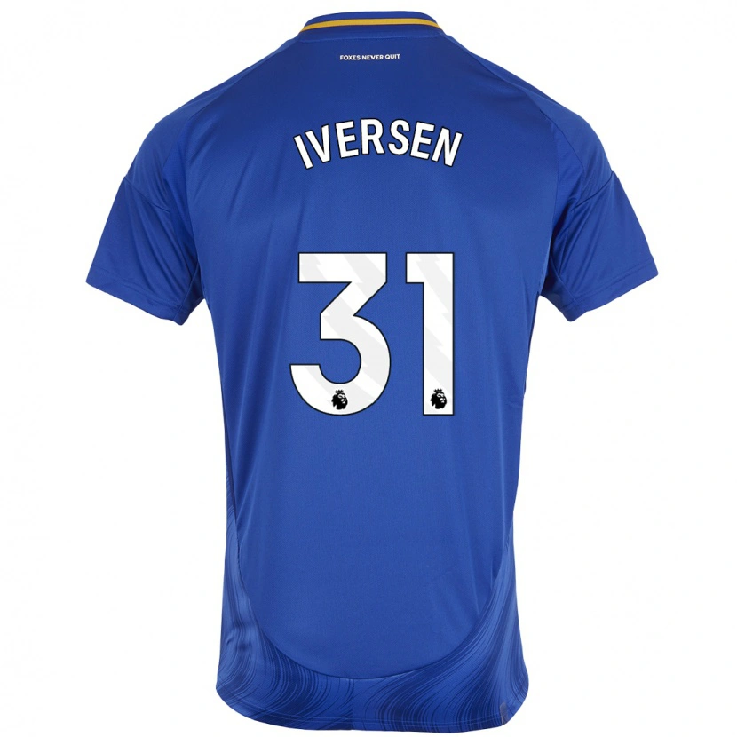 Danxen Hombre Camiseta Daniel Iversen #31 Azul Blanco 1ª Equipación 2024/25 La Camisa