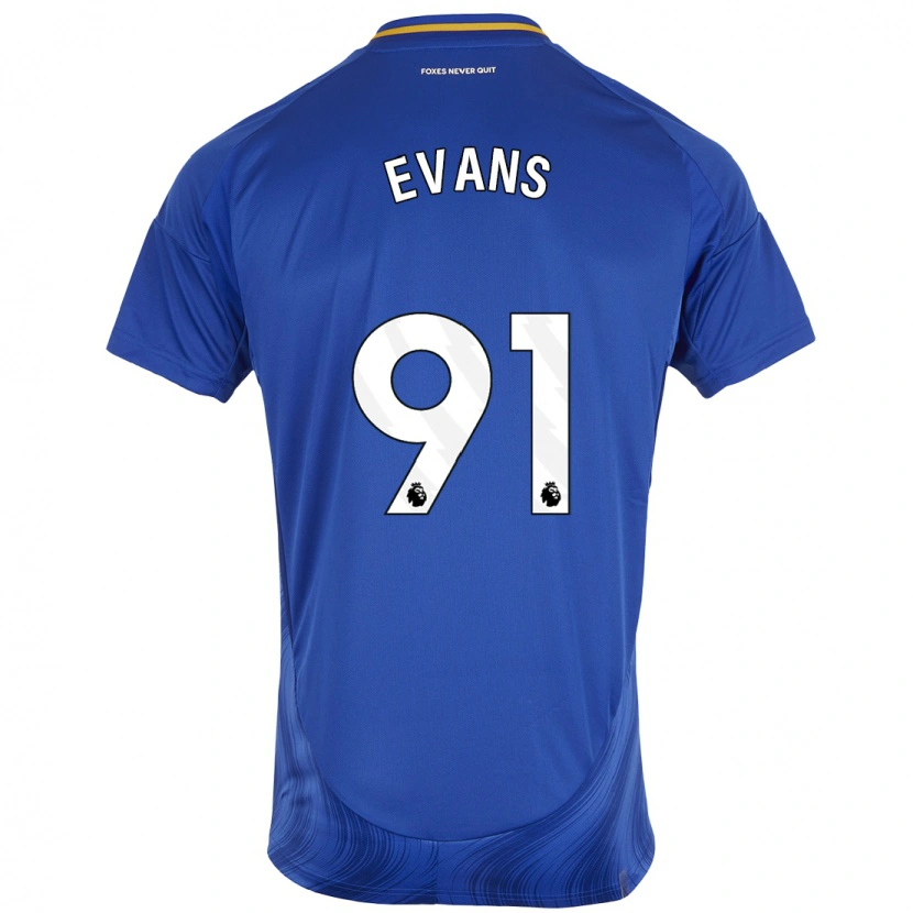 Danxen Hombre Camiseta Jake Evans #91 Azul Blanco 1ª Equipación 2024/25 La Camisa