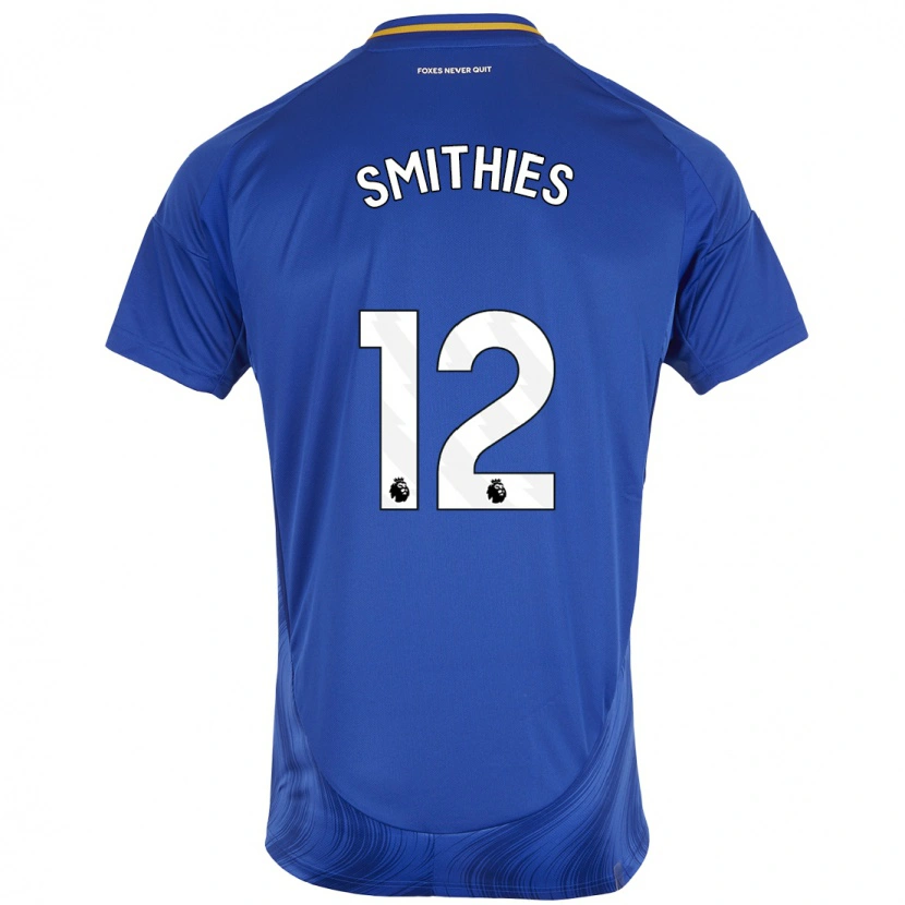 Danxen Hombre Camiseta Alex Smithies #12 Azul Blanco 1ª Equipación 2024/25 La Camisa