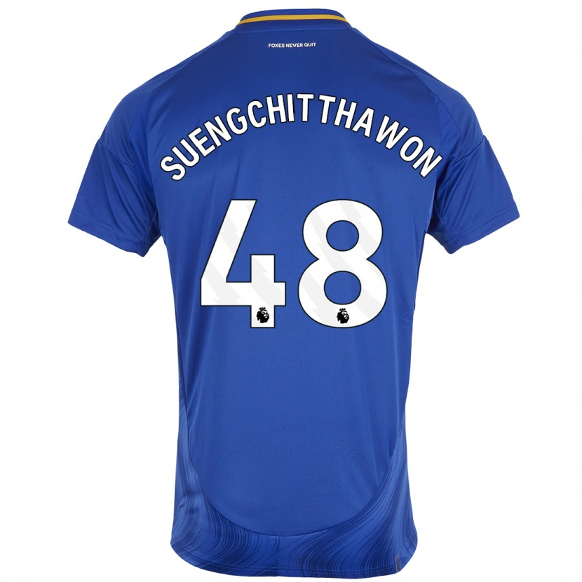 Danxen Hombre Camiseta Thanawat Suengchitthawon #48 Azul Blanco 1ª Equipación 2024/25 La Camisa