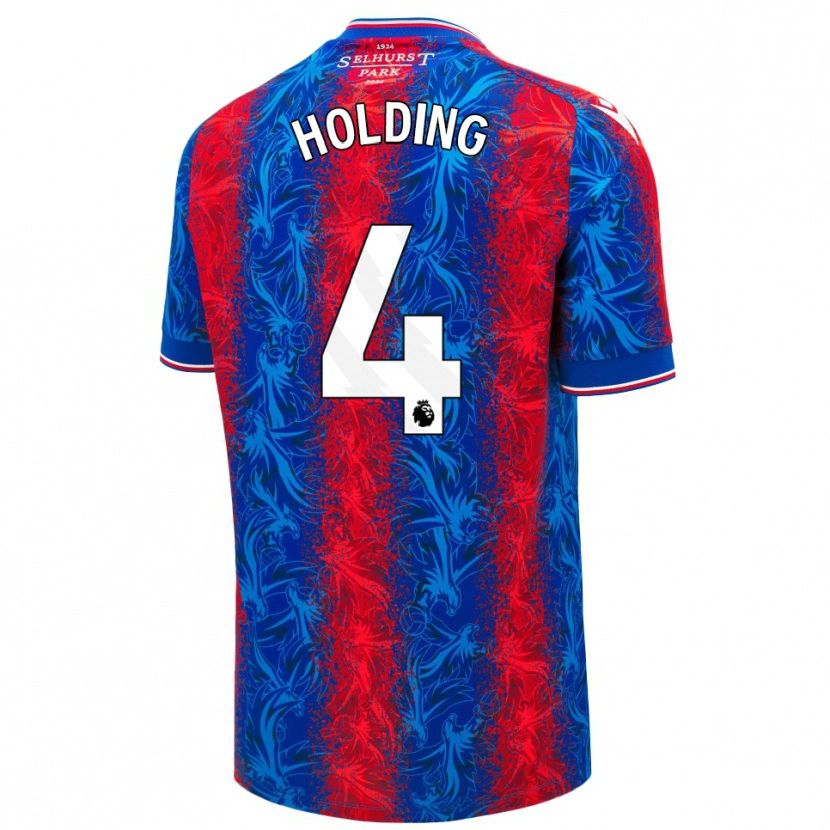 Danxen Hombre Camiseta Rob Holding #4 Rayas Rojas Y Azules 1ª Equipación 2024/25 La Camisa