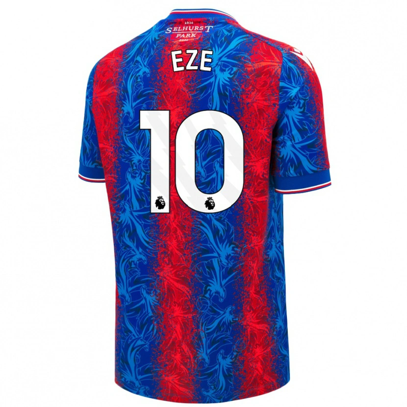 Danxen Hombre Camiseta Eberechi Eze #10 Rayas Rojas Y Azules 1ª Equipación 2024/25 La Camisa