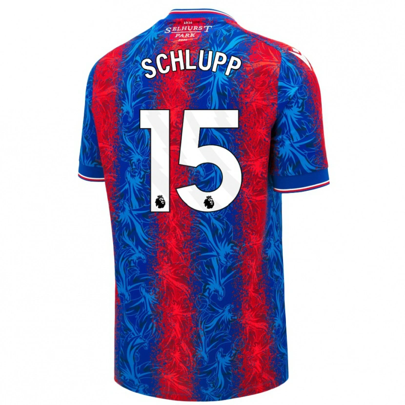 Danxen Hombre Camiseta Jeffrey Schlupp #15 Rayas Rojas Y Azules 1ª Equipación 2024/25 La Camisa