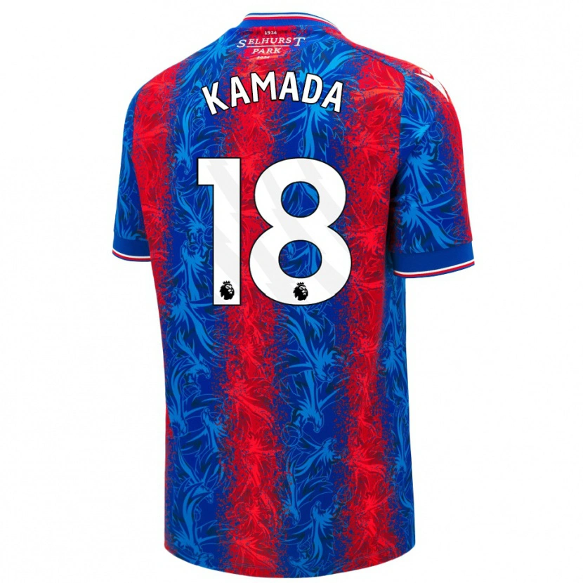 Danxen Hombre Camiseta Daichi Kamada #18 Rayas Rojas Y Azules 1ª Equipación 2024/25 La Camisa