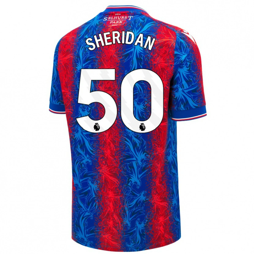 Danxen Hombre Camiseta Joe Sheridan #50 Rayas Rojas Y Azules 1ª Equipación 2024/25 La Camisa