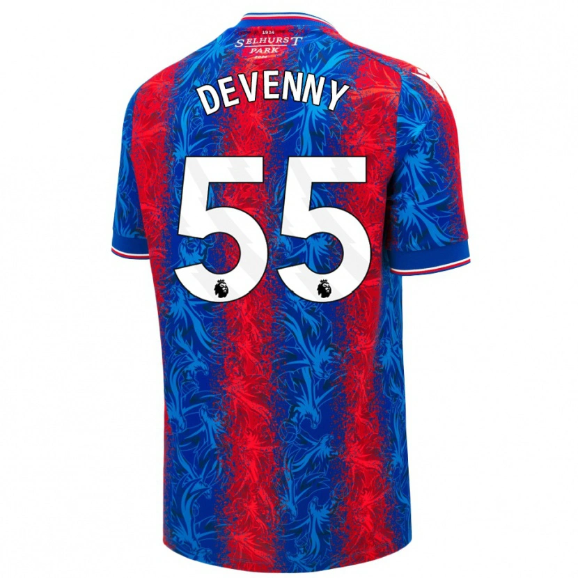 Danxen Hombre Camiseta Justin Devenny #55 Rayas Rojas Y Azules 1ª Equipación 2024/25 La Camisa