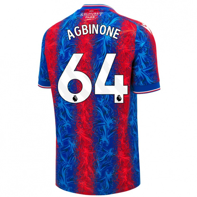 Danxen Hombre Camiseta Asher Agbinone #64 Rayas Rojas Y Azules 1ª Equipación 2024/25 La Camisa