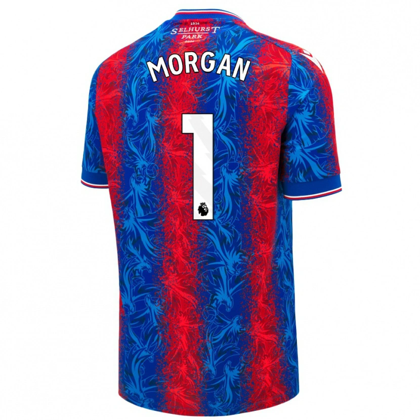 Danxen Hombre Camiseta Chloe Morgan #1 Rayas Rojas Y Azules 1ª Equipación 2024/25 La Camisa