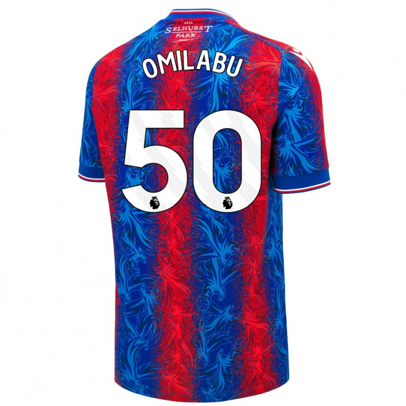 Danxen Hombre Camiseta David Omilabu #50 Rayas Rojas Y Azules 1ª Equipación 2024/25 La Camisa