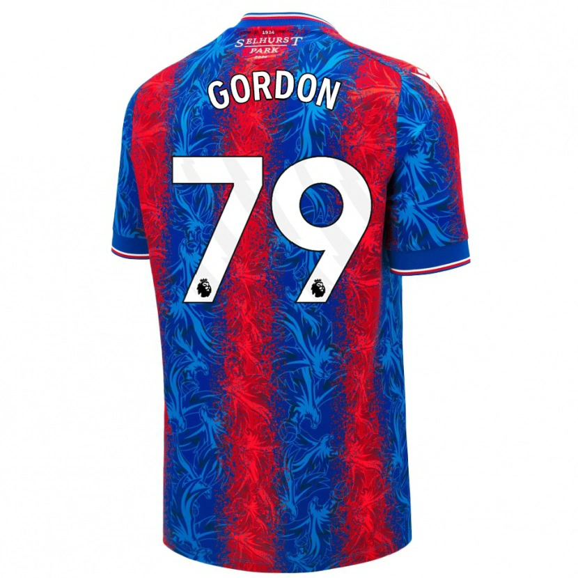 Danxen Hombre Camiseta John-Kymani Gordon #79 Rayas Rojas Y Azules 1ª Equipación 2024/25 La Camisa