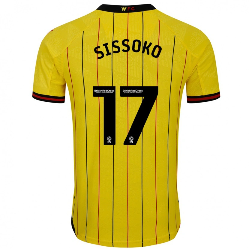 Danxen Hombre Camiseta Moussa Sissoko #17 Amarillo Negro 1ª Equipación 2024/25 La Camisa