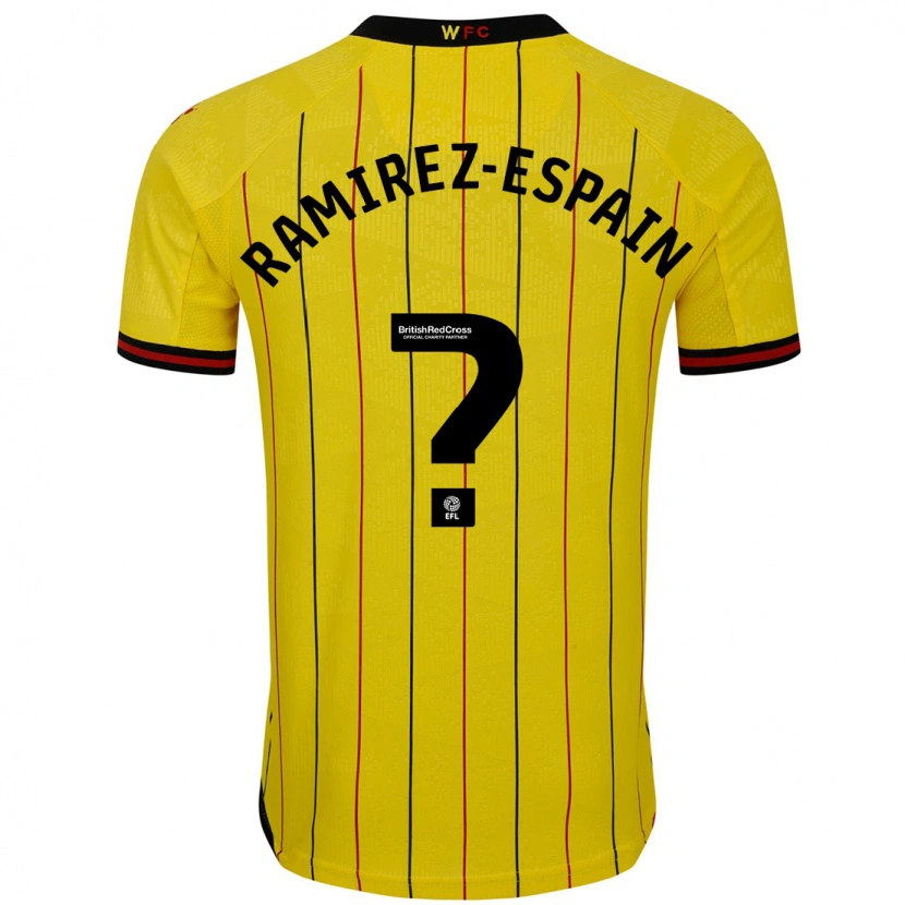 Danxen Hombre Camiseta Leo Ramirez-Espain #0 Amarillo Negro 1ª Equipación 2024/25 La Camisa