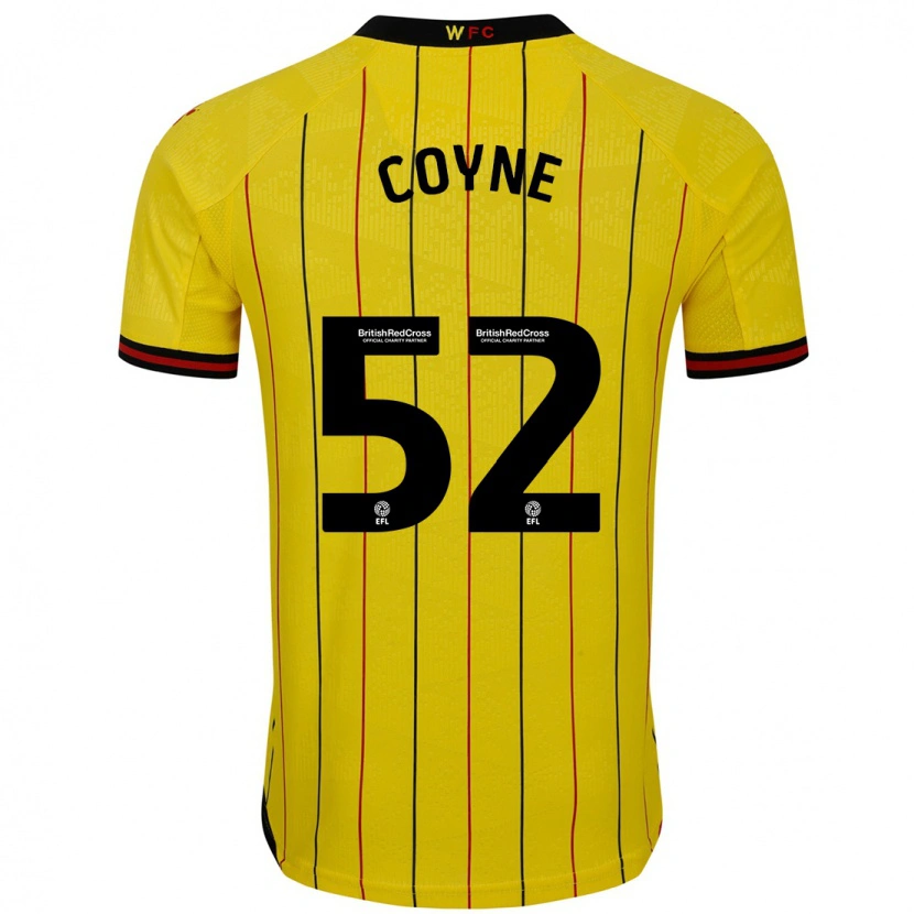 Danxen Hombre Camiseta Aidan Coyne #52 Amarillo Negro 1ª Equipación 2024/25 La Camisa