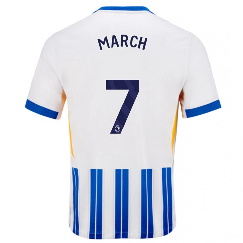 Danxen Hombre Camiseta Solly March #7 Blanco Azul Rayas 1ª Equipación 2024/25 La Camisa