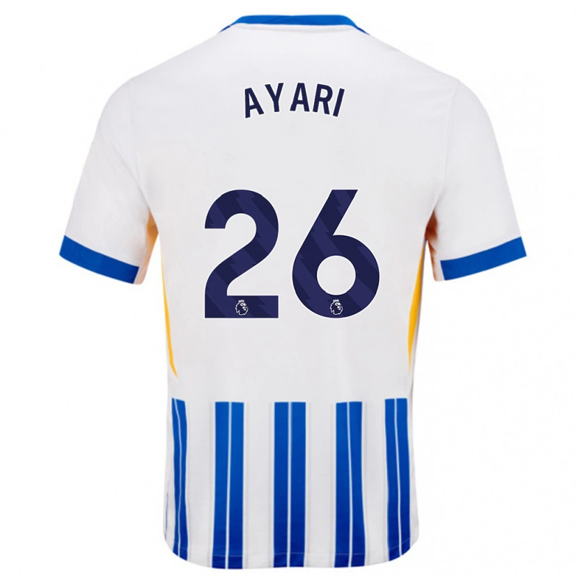 Danxen Hombre Camiseta Yasin Ayari #26 Blanco Azul Rayas 1ª Equipación 2024/25 La Camisa