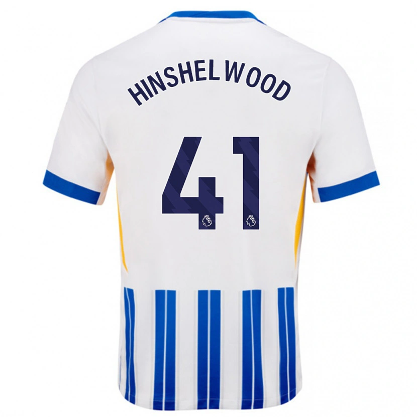 Danxen Hombre Camiseta Jack Hinshelwood #41 Blanco Azul Rayas 1ª Equipación 2024/25 La Camisa