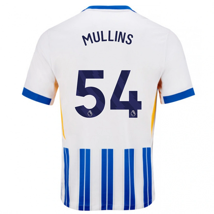 Danxen Hombre Camiseta Jamie Mullins #54 Blanco Azul Rayas 1ª Equipación 2024/25 La Camisa