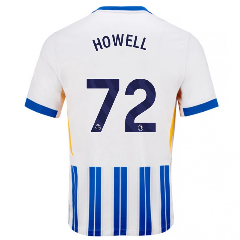 Danxen Hombre Camiseta Harry Howell #72 Blanco Azul Rayas 1ª Equipación 2024/25 La Camisa