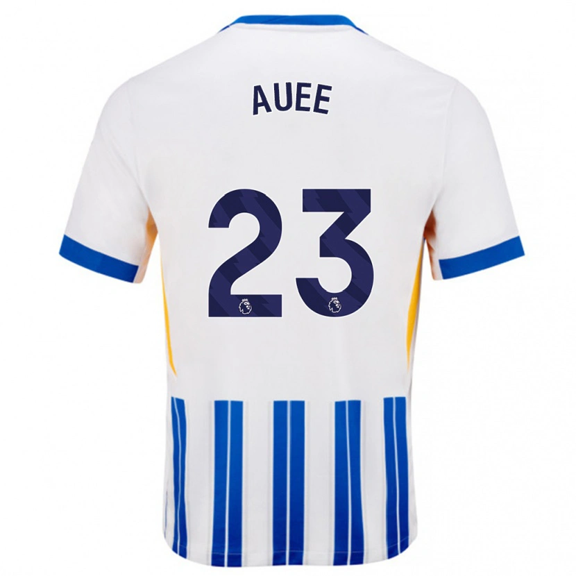 Danxen Hombre Camiseta Marit Auée #23 Blanco Azul Rayas 1ª Equipación 2024/25 La Camisa