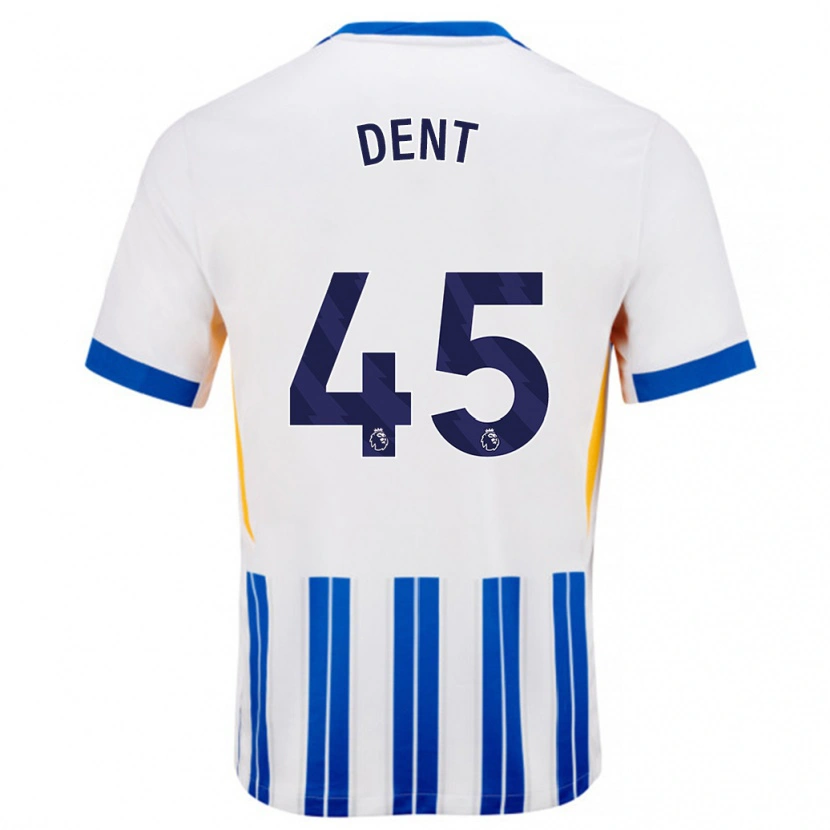 Danxen Hombre Camiseta Lily Dent #45 Blanco Azul Rayas 1ª Equipación 2024/25 La Camisa